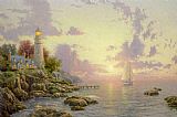Picnic on The Sea Paintings - The Sea Of Tranquility by Thomas Kinkade